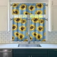 thumbnail image 2 of 3-Piece Sunflower Kitchen Curtain Set - Ruffled Valance and Tier Curtains with Rod Pocket, Fresh Floral Pattern for Farmhouse Kitchen Windows Decor, 54"x18" + 27.5"x36"x2, 2 of 5