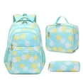 thumbnail image 3 of Forestfish 3Pcs Daisy Teen Backpacks Set with Lunch Pack Pencil Case ,Water Resistant Lightweight Books Bag Green, 3 of 7