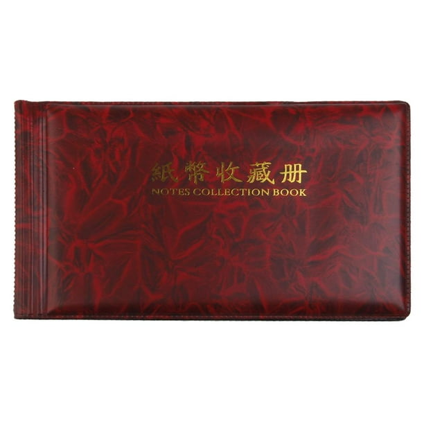 Impermeable Del Tenedor de Factura Del álbum de Del Dinero Del Billete de Banco a Prueba de Polvo - rojo Hugo Álbum de colección de billetes