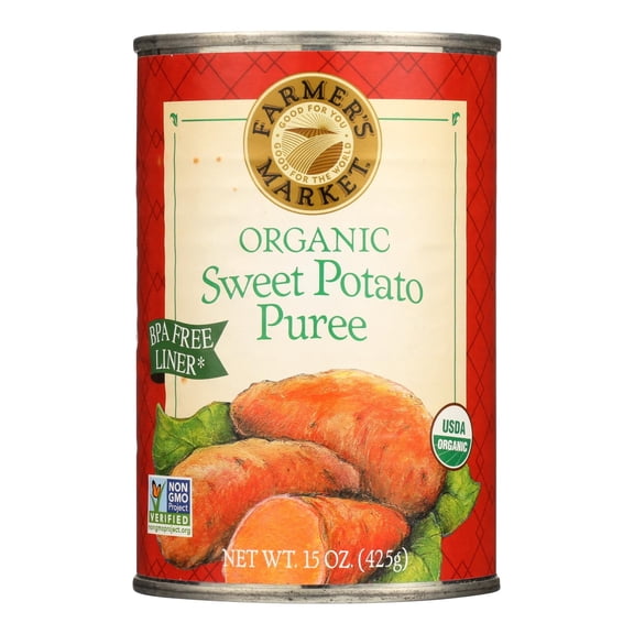 FARMERS MARKET - Organic Sweet Potato Puree - 15 oz, Case of 12