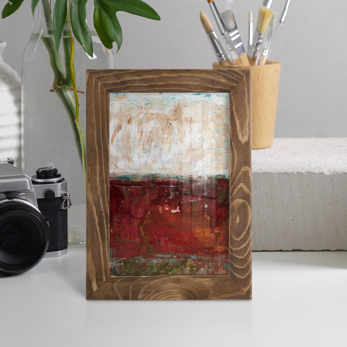 August Horizon II -Framed Print w/glass-Walnut