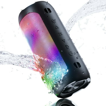 VEAT00L Portable Bluetooth Speaker,Floating Dustproof Speaker,25W Stereo Sound Wireless Speaker with Cool Dynamic LED Lights, IPX6 Waterproof Bluetooth Speakers, BT5.3, TWS Surround Pairing