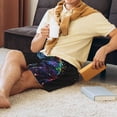 thumbnail image 2 of Daiia colorful flames dinosaur Mens Woven Stretch Pajama Short,Short Pajama Pants-4X-Large, 2 of 7