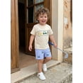 thumbnail image 4 of BemeyourBBs Toddler Baby Boys Summer Clothes Newborn Baby Boy Golf Outfits 0 6 12 18 24 Months 2 3 4 Years Golf Elements Embroidery Short Sleeve T-Shirts Elastic Waist Plaid Shorts 2Pcs Set, 4 of 9