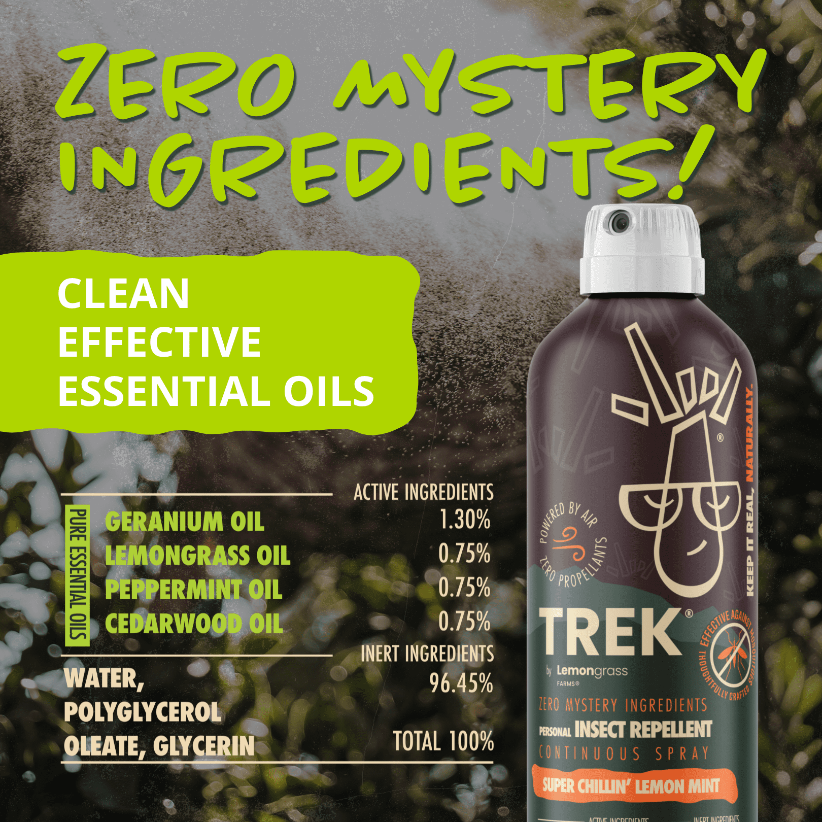 Lemongrass Farms Trek All Natural Insect Repellent, Continuous Spray, 8 oz