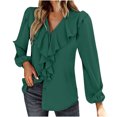 thumbnail image 1 of Tops Para Mujer Blusas de Manga Larga Temperamento Elegante Viento Color Sólido Plisado Cuello en V Cómoda Camisa Top Odeerbi  ODB184429, 1 of 5