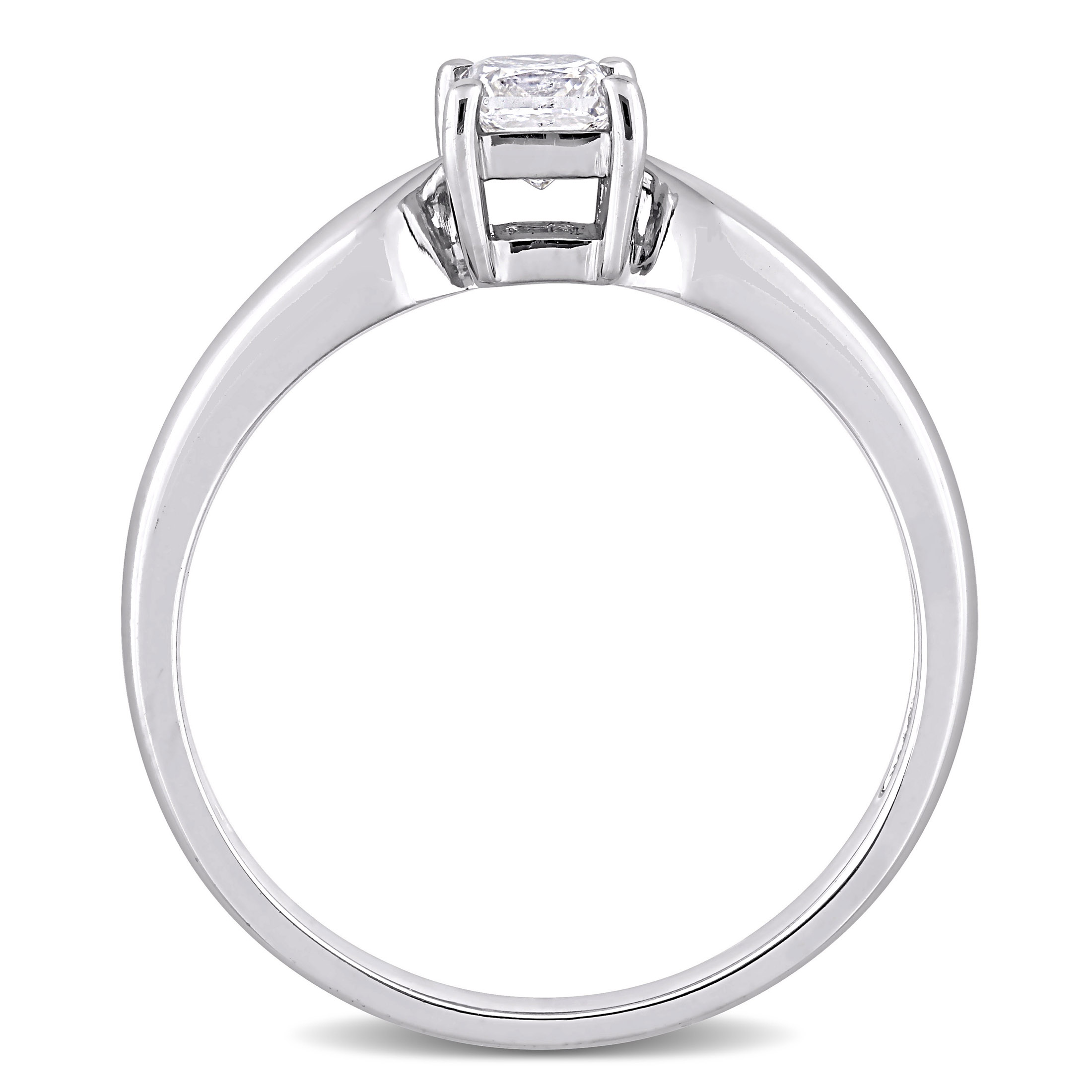 Miabella Women's 1/3 Carat T.W. Princess-Cut Diamond 10kt White Gold Solitaire Engagement Ring - image 4 of 7
