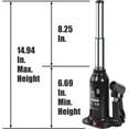 thumbnail image 2 of Torin 2 Ton Bottle Jack Double Ram Welded Hydraulic Car Jack for Auto Repair,Black,W8020B, 2 of 5