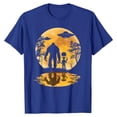 thumbnail image 1 of Hauts pour Femmes Décontractés Grande Taille à Manches Courtes T-Shirt Imprimé Blouse à Col Rond, Bleu, 3TG, 1 of 3