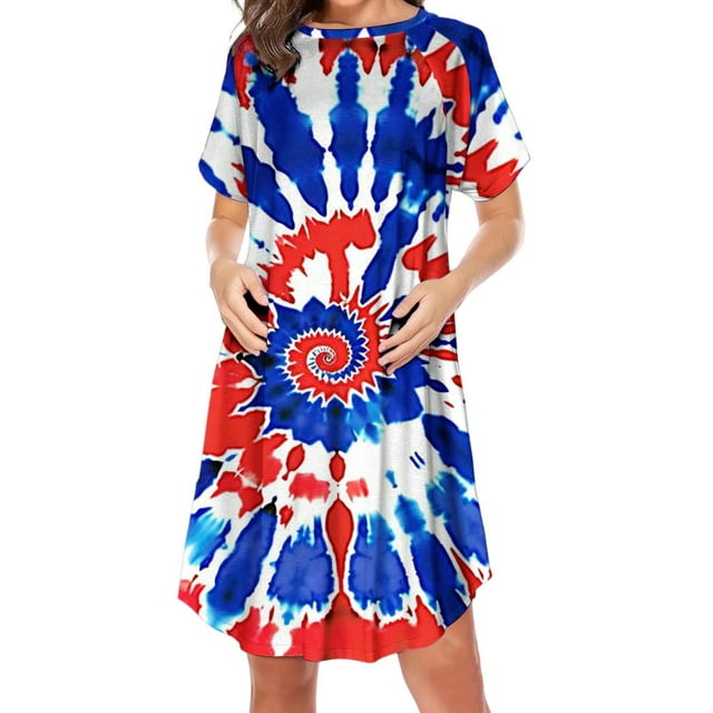 YUNAFFT Robe de Maternité et d'Allaitement avec Fermeture Éclair Latérale, Manches Courtes, Col Rond, Imprimée, Tenue Décontractée de Détente pour Femmes Enceintes, Multicolore (S-TTG)