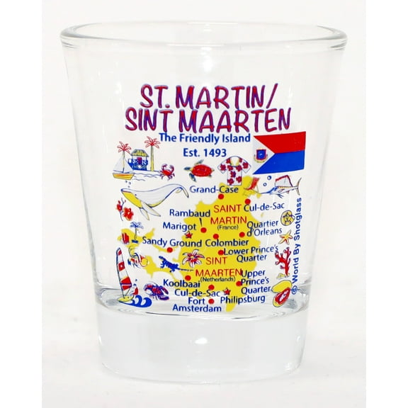 St. Martin Landmarks and Icons Collage Shot Glass