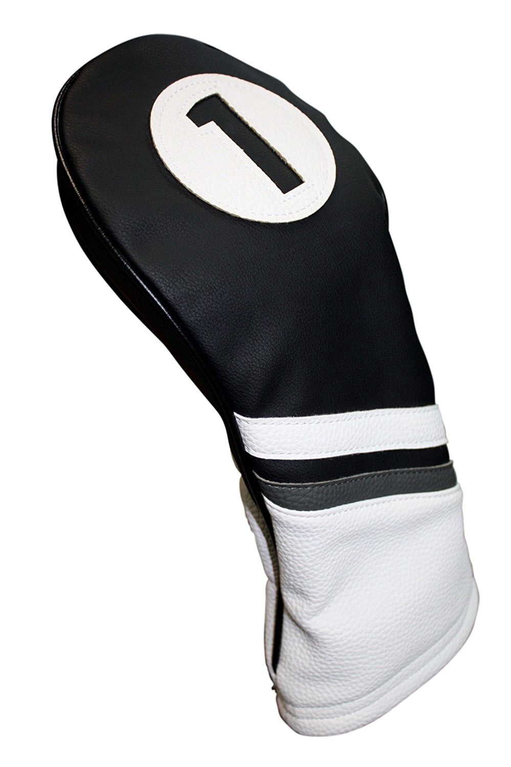 Golf Headcovers Black and White Leather Style 1, 3, 5 Driver and Fairway Head Covers Fits 460cc Drivers