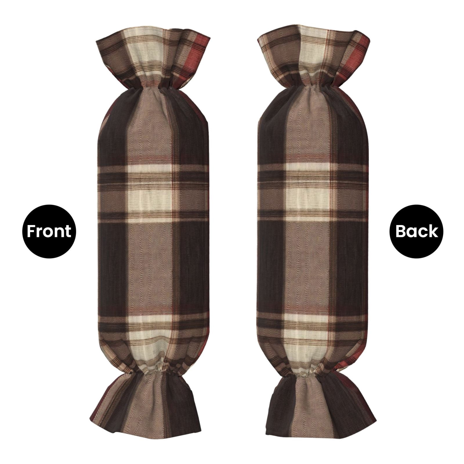 Candy Throw Pillow Travel Cervical Pillow Cylindrical Neck Body Cushion With Insert For Bed Couch Home Decor 9.8x24.4in Rosybrown Buffalo Plaid Check Tartan Scotland_1