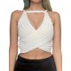 thumbnail image 1 of VISgogo Tops cortos para mujer, cuello halter, sin mangas, cruzado, cruzado, de color sólido, de punto, camiseta delgada para damas VISgogo moda, 1 of 9