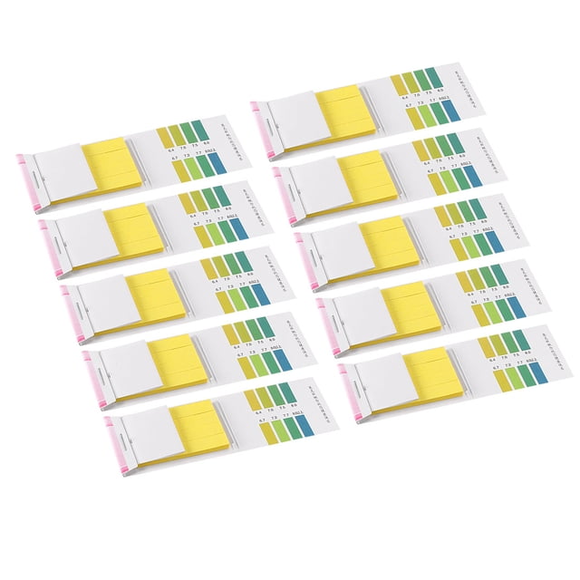 Prueba de ácido alcalino, papel laboratorio tornasol, indicador 6.4-8.0, Tira de prueba de PH 10 piezas