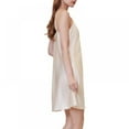 thumbnail image 4 of Woman Summer Satin Silk Pajamas Ladies Hollow Lace Suspender Ruffle Leaf Hem Nightdress, 4 of 10