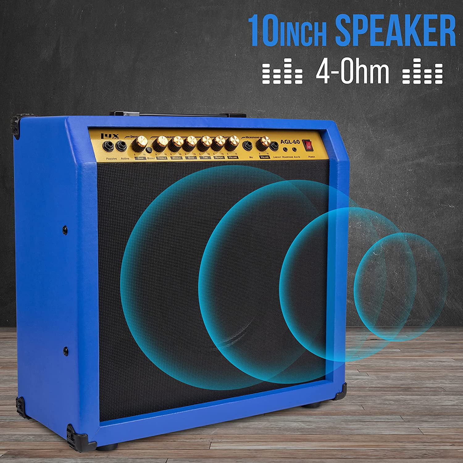 LyxPro 60 Watt Wood Guitar Amp with Built-in Speaker