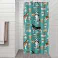 thumbnail image 2 of Husky and Coffee Shower Curtain 36"x72" ,Bathroom Decorative Shower Curtains Set with 12 Hooks,Modern Waterproof Washable Shower Curtain, 2 of 6