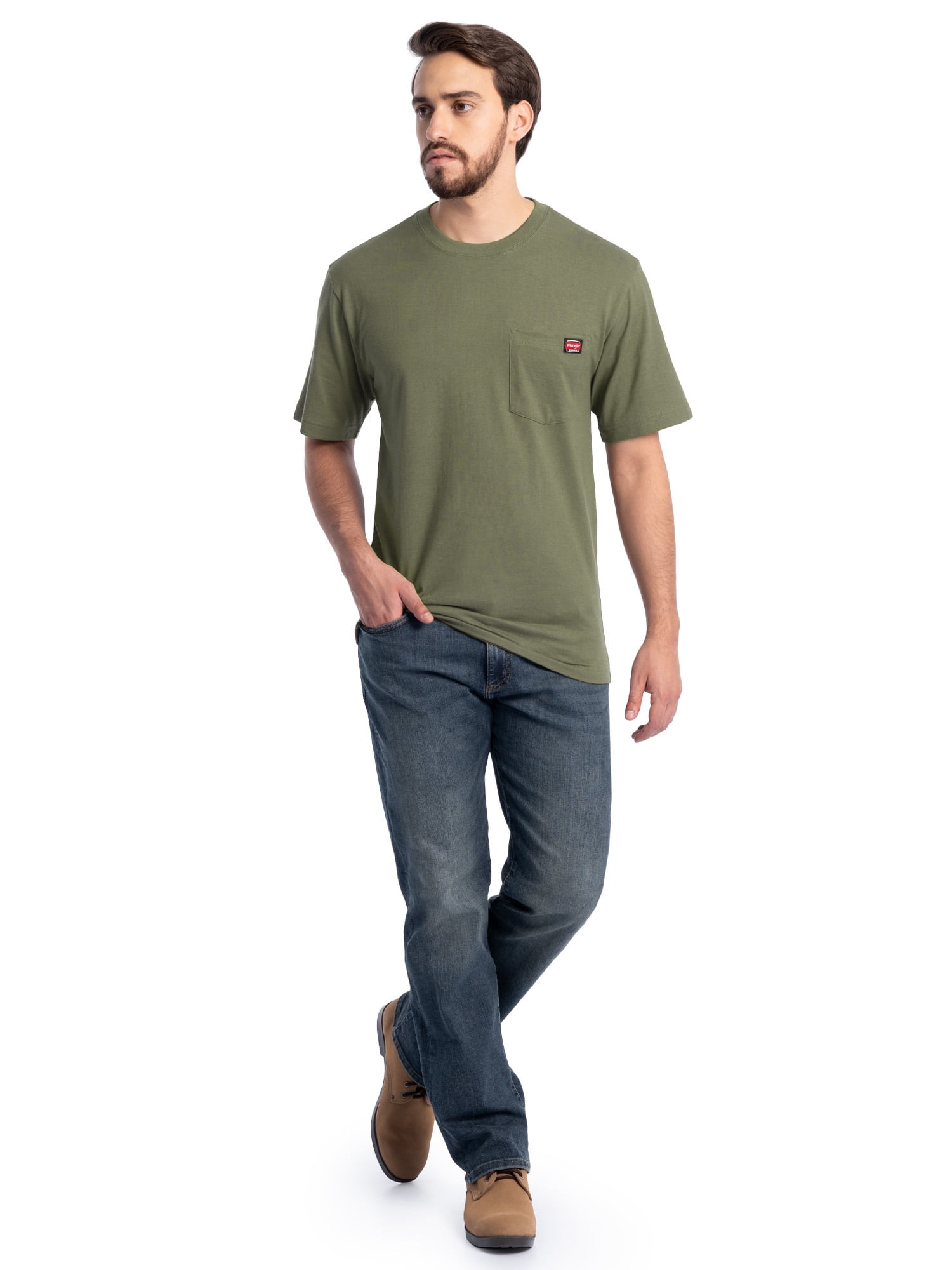 Wrangler Workwear Men's Short Sleeve Pocket T-Shirt, Sizes S-5XL and LT-4XLT (Men's, Big Men's, Tall Men's)