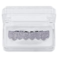 thumbnail image 4 of crystal aaa zircon 8 dientes superiores y 8 dientes inferiores hip hop boca parrilla plata Sunnimix Tapas de boca y dientes, 4 of 8