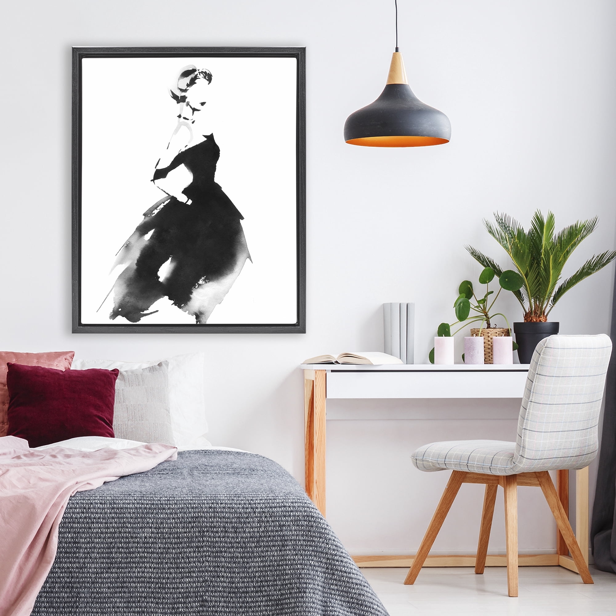 Stupell Industries Shadow Waltz Silhouette Black Framed Floater Canvas Wall Art, design by Svetlana Aleynikova