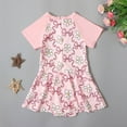 thumbnail image 6 of Cowsor 3-7Years Little Girls One Piece Swimsuit Cute Bow Print Short Sleeve Swim Dress Style UV Protection Comfortable Swimwear for Summer Beach, 6 of 7