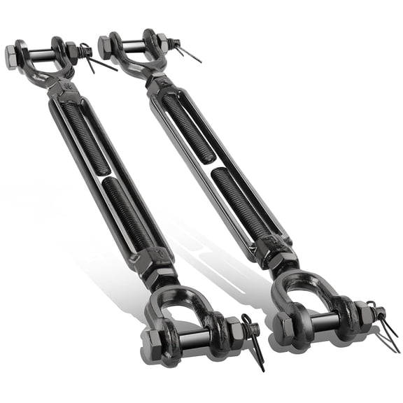 3/8" Heavy Duty Turnbuckle Ultra Large Jaw & Jaw , 1200 Lbs Working Load, Galvanized Turnbuckles Tensioner for Wire Rope, Yard Zipline, Shade Sail