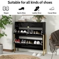 thumbnail image 6 of Juiluna Modern Shoe Cabinet With 2 Flip Drawers, 1 Slide Drawer Freestanding Shoe Rack For Hallway, Entryway Narrow Shoe Cabinet, Black 39'' H X39.4 '' W x 10'' D, 6 of 9