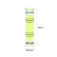 thumbnail image 2 of Uxcell 10 Packs Cylindrical Bubble Level 9.5x40mm Mini Bullseye Spirit Levels for Camera Tripod Telescope, Green, 2 of 6