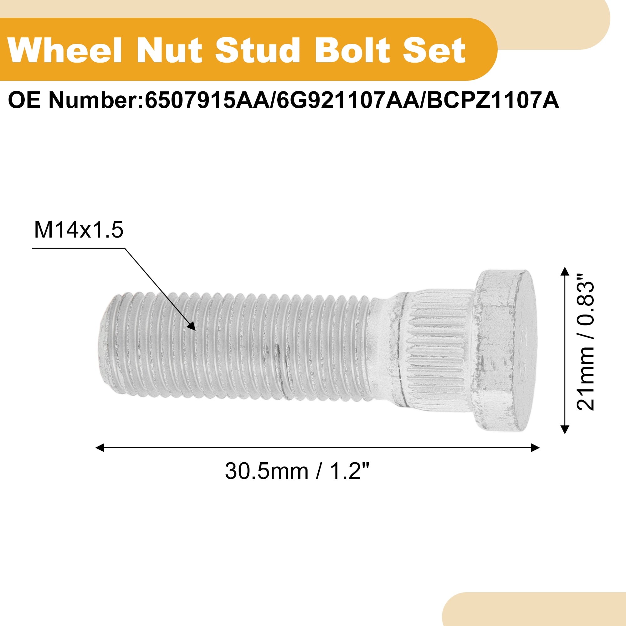 Unique Bargains M14x1.5 Wheel Lug Stud Set for Chrysler 300 2005-2021 Alloy Steel