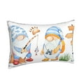 thumbnail image 2 of Naloa Gnome Camping Fishing Pillowcase, Throw Pillowcase, Wrinkle-Free, Stain-Resistant with Hidden Zipper for Bedroom Sofa - 14"x20", 2 of 9