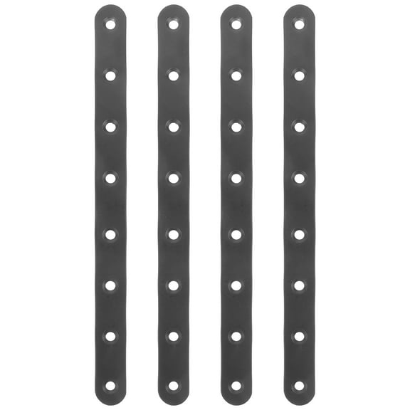 Homoyoyo Heavy-Duty Black Stainless Steel Straight Brackets for Home Furniture Support 4 Pieces