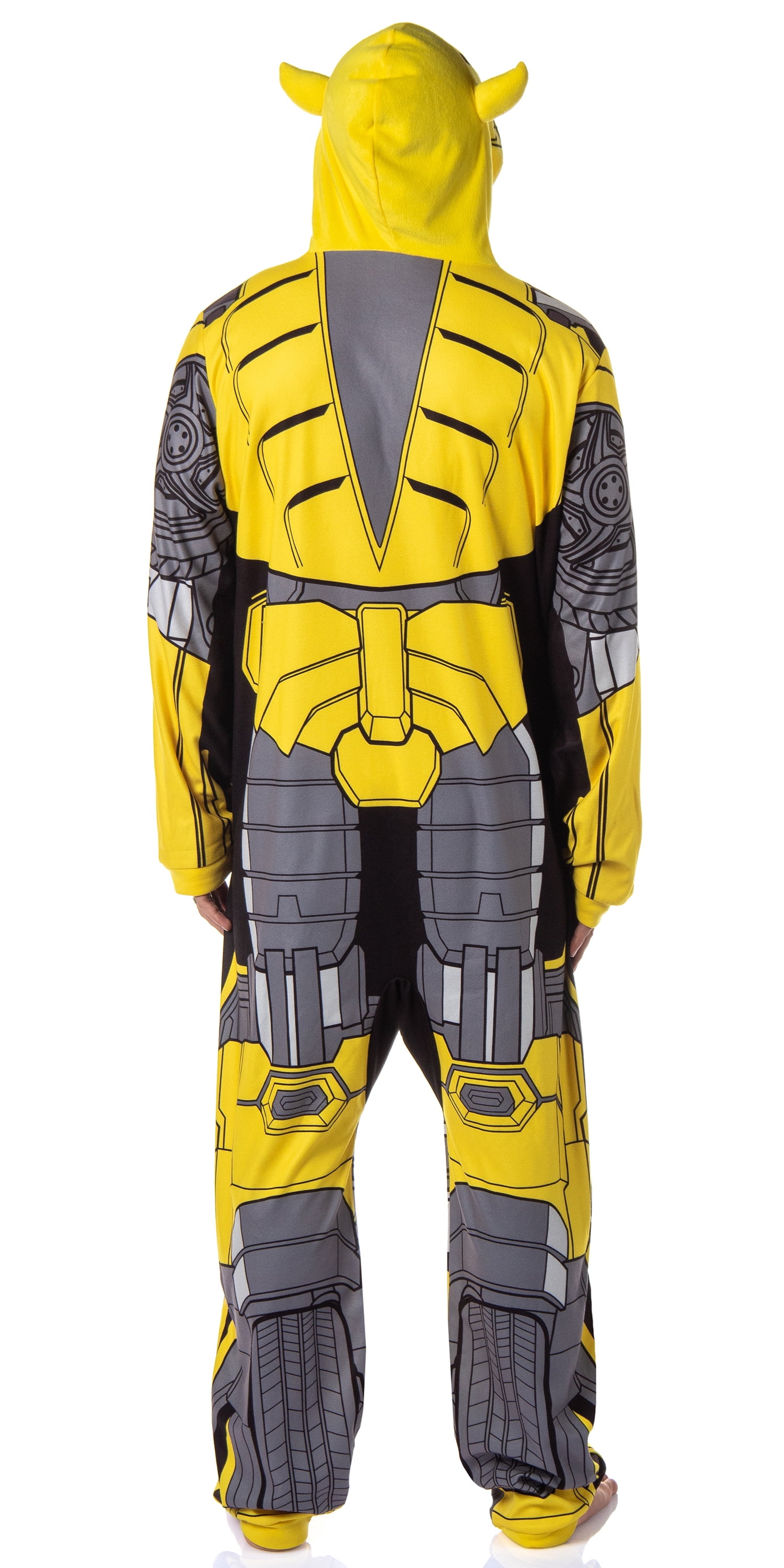 Transformers Men's Retro Autobots Character Hooded One Piece Union Suit Costume Pajama Loungewear Sleepwear