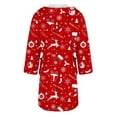 thumbnail image 5 of Women's Fleece Plush Robe Long Warm Plush Bathrobe Loungewear Jacket Printed Comfort Robe, 5 of 5