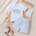 thumbnail image 2 of CAICJ98 Toddler Baby Boy First Birthday Outfit Short Sleeve Shirt Plaid Shorts Sets Summer Birthday Clothes 2Pcs (Sky Blue,2-3 Years), 2 of 7