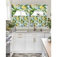 thumbnail image 4 of Summer Lemon Swag Curtains for Living Room/Bedroom Windows, Watercolor Rustic Fruit Blue Striped Kitchen Curtains and Valances Set 36 Inch Length, Light Filtering Swags Valance Curtain Panels, 4 of 5