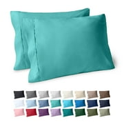 Bare Home Pillowcase Set - Premium 1800 Collection - Double Brushed - Ultra Soft - King Size, Turquoise, 2 Count