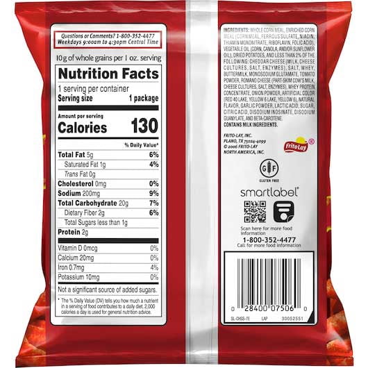 Cheetos Fantastix Flamin' Hot Corn & Potato Snacks 1.0 Ounce  Bag  - Case of 104