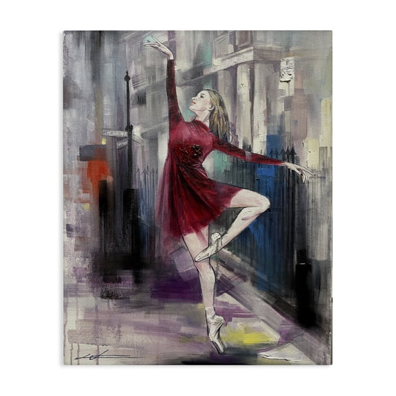 Stupell Industries Art Deco Ballet on City Street Canvas Art, 16 x 20, by Lucille Lee