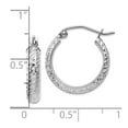 thumbnail image 2 of 10k White Gold Sparkle-Cut 3.5x17mm Hollow Hoop Earrings 17mm long 3.5mm Thick Hoop Earring for Women, 2 of 2