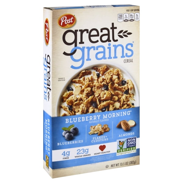 Post Great Grains Blueberry Morning Whole Grain Cereal 13.5 oz. Box