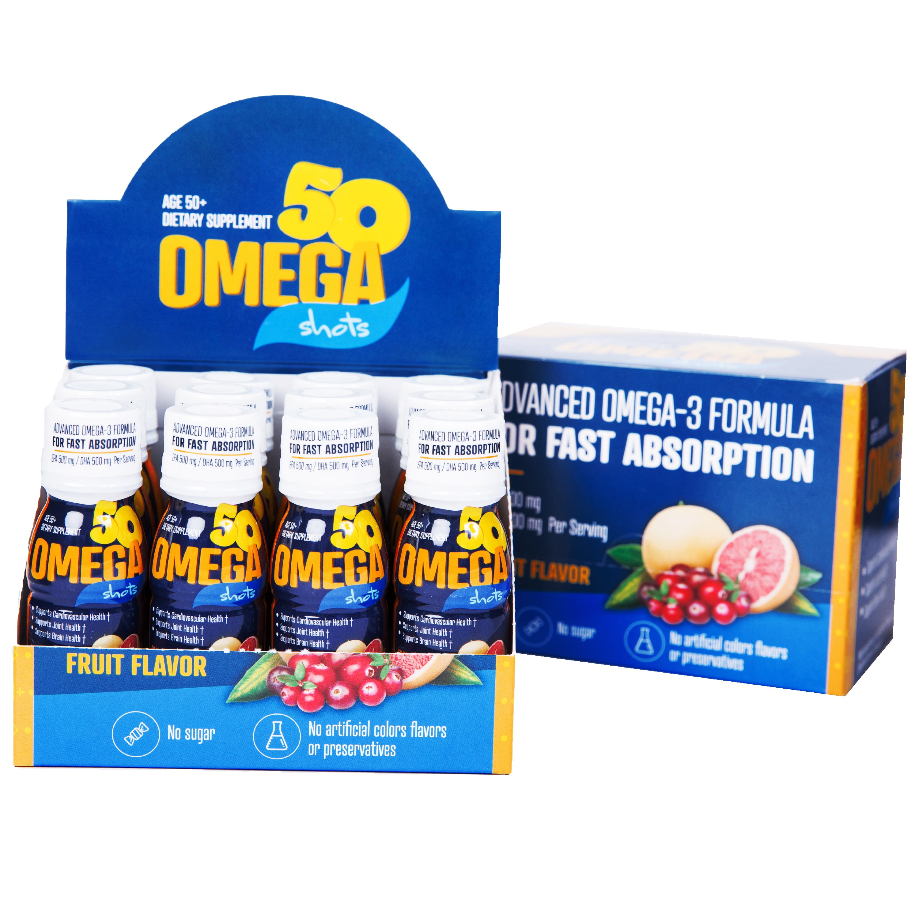Advanced Omega3 Shots EPA 500 mg, DHA 500 mg 2.5 Fl Oz (12 Pack