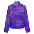 thumbnail image 5 of Jackets for Women Winter Coat Jackets Flannel Stand Collar Jacket(Animal Print Zebra Pink Purple,Size:S-4XL), 5 of 7