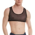 thumbnail image 4 of Ana Men See-Through Mesh Tank Top Sleeveless Muscle Undershirt Crop Tops U Neck Vest, 4 of 9