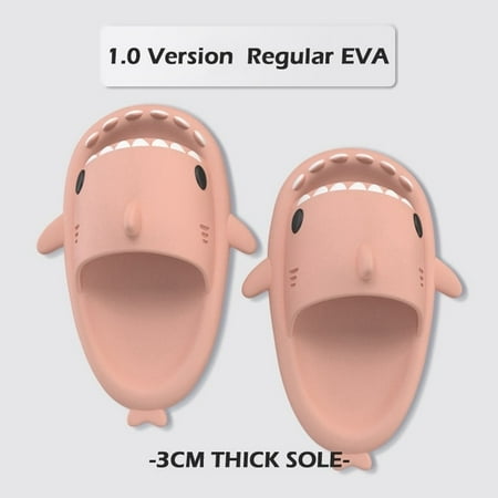 

QWZNDZGR 2022 New Summer Slippers Lovely Shark Shape Slides Outdoor Women Kids Children Flip Flops Men Couples Cartoon EVA Shark Slippers
