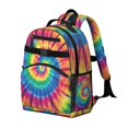 thumbnail image 2 of Rainbow Tie Dye Mandala Pattern Backpack for School,Cute School Bag,Schoolbag with Adjustable Shoulder Straps & Padded Back,15.25"x11.5"x5.25", 2 of 5