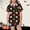 thumbnail image 2 of Weebloom Halloween Girl Pajamas Soft With Lapel Collar Comfortable Nightwear for Dailywear Outfit 2-13 Years Girls Pajama Set 2-3 Years, 2 of 4