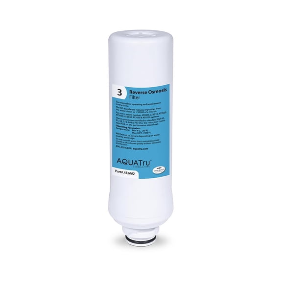 AquaTru - Filtro de ósmosis inversa de repuesto (etapa 3) para sistema de purificación de filtro de agua de ósmosis inversa de encimera (filtro purificador de agua AquaTru Classic Connect y debajo del