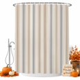 thumbnail image 2 of Brown Gray Striped Shower Curtains for Bathroom, Modern Boho Stripes Minimalist Waterproof Fabric Shower Curtain, Decorative Bathroom Curtain for Bathtub, 36"x72", No Hooks Included, 2 of 9