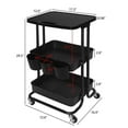 thumbnail image 3 of Alexent 2-Tier Table Top Plastic Storage Trolley Rolling Cart Organizer in Black, 3 of 12
